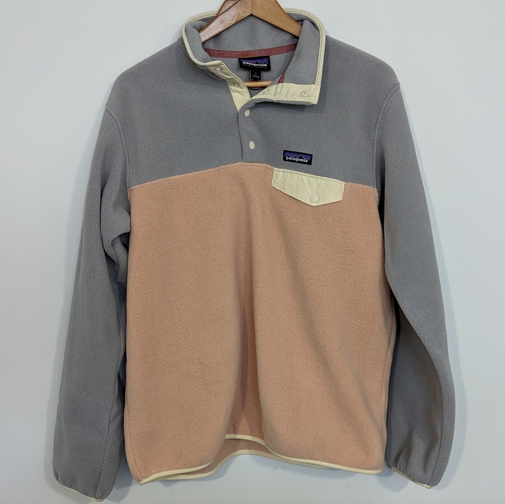 🩶 Valentines ✨ Dusty Pink Patagonia Synchilla Snap-T sweater